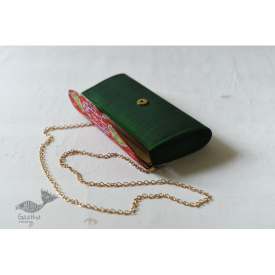 shop handmade Patola Purse Green & Golden Bag 