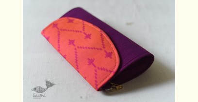 A pocket full of joy ~ Patola Clutch Purse - Purple & Orange
