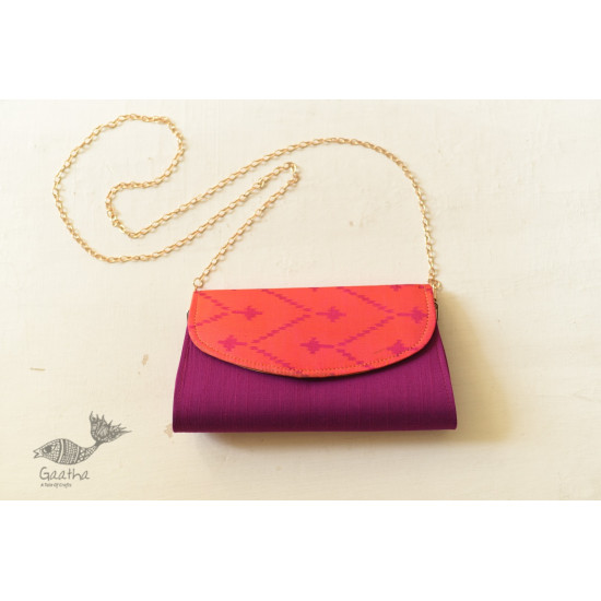 shop handmade Patola Purse Purple & Orange