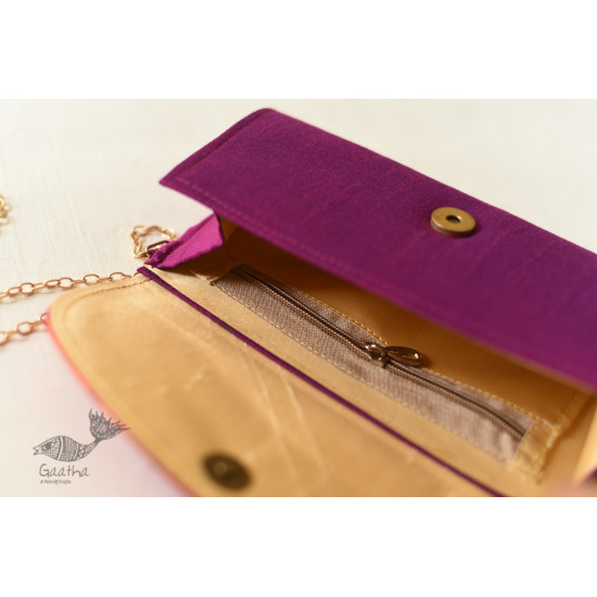 shop handmade Patola Purse Purple & Orange