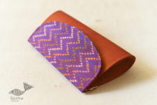 A pocket full of joy | Patola Clutch Purse - Golden & Purple