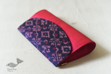 A pocket full of joy | Patola Clutch Purse - Pink And Blue