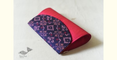 A pocket full of joy | Patola Clutch Purse - Pink And Blue