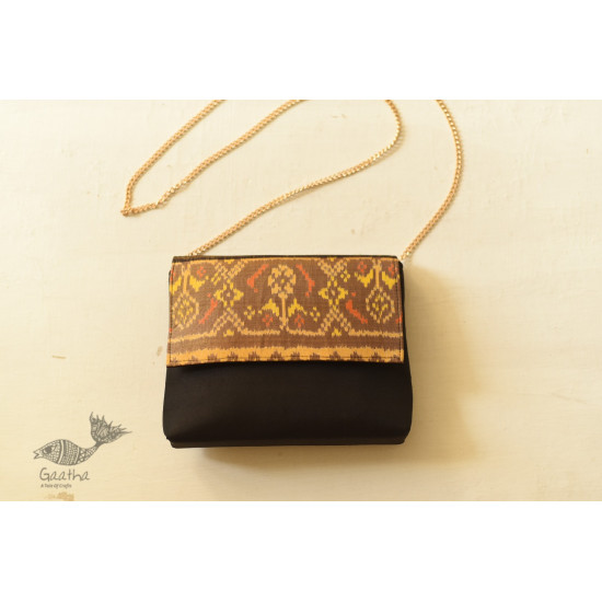 shop Patola Clutch Purse - Black & Golden