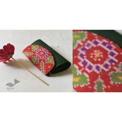 A pocket full of joy ~ Patola Clutch Purse - Green & Red 