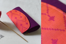 A pocket full of joy ~ Patola Clutch Purse - Purple & Orange