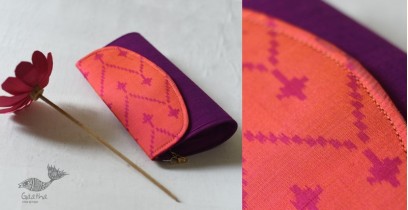 A pocket full of joy ~ Patola Clutch Purse - Purple & Orange