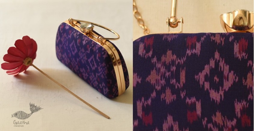 shop handmade Patola Silk Purse / Sling Purple Bag