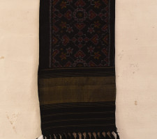 Vasant . वसंत ~ Handwoven Woolen Patola Black Muffler