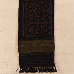 Vasant . वसंत ~ Handwoven Woolen Patola Black Muffler