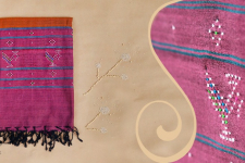 Tangaliya ~ Dupatta ~ Brown and Pink