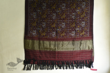 Vasant . वसंत | Woolen Ikat Patola Shawl ~ Dark Maroon