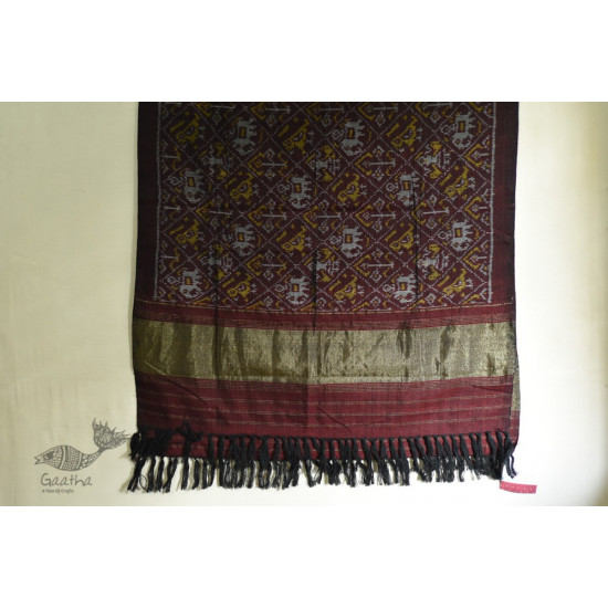 shop patola woolen shawl-Maroon