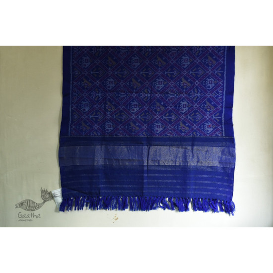 shop patola woolen shawl-Blue