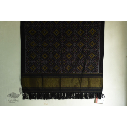 Vasant . वसंत | Woolen Ikat Patola Shawl ~ Black