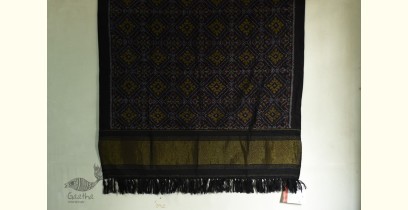 Vasant . वसंत | Woolen Ikat Patola Shawl ~ Black