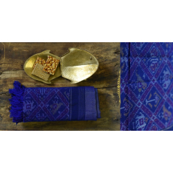 Vasant . वसंत | Woolen Ikat Patola Shawl ~ Blue