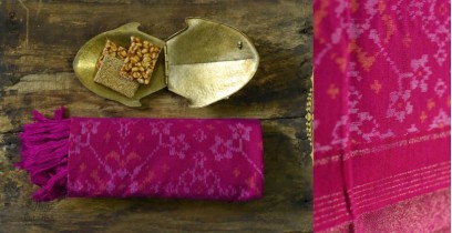 Vasant . वसंत | Woolen Ikat Patola Shawl ~ Pink