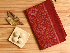 Vasant . वसंत ~ Woolen Patola Muffler ~ Maroon Diamond