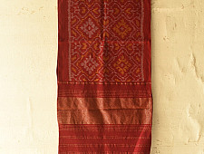 Vasant . वसंत ~ Woolen Patola Muffler ~ Maroon Diamond