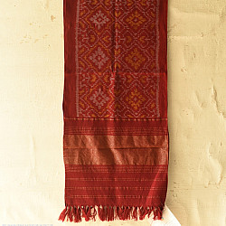 Vasant . वसंत ~ Woolen Patola Muffler ~ Maroon Diamond