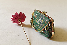 A pocket full of joy ~ Patola Clutch / Green Sling Bag