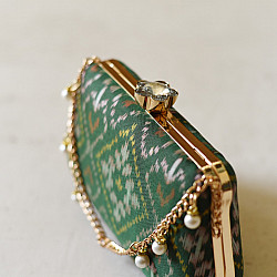 A pocket full of joy ~ Patola Clutch / Green Sling Bag
