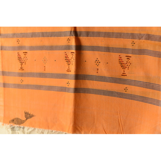 shop Handwoven Tangaliya Cotton Stole - Orange