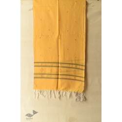 Tangaliya ~ Handwoven Cotton Stole - Light Yellow