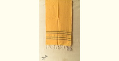 Tangaliya ~ Handwoven Cotton Stole - Light Yellow