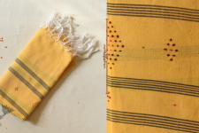 Tangaliya ~ Handwoven Cotton Stole - Light Yellow