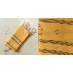 Tangaliya ~ Handwoven Cotton Stole - Light Yellow