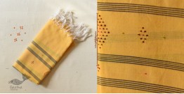 Tangaliya ~ Handwoven Cotton Stole - Light Yellow