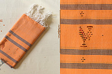 Tangaliya ~ Handwoven Cotton Stole - Orange