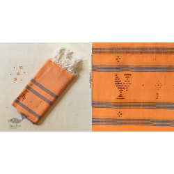 Tangaliya ~ Handwoven Cotton Stole - Orange