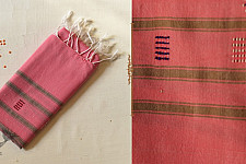 Tangaliya ~ Handwoven Cotton Stole - Pink