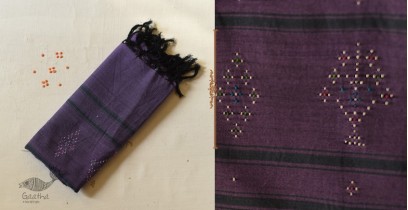 Tangaliya ~ Handwoven Cotton Stole ~ Purple 