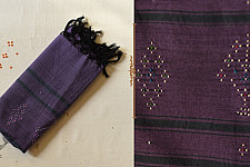 Tangaliya ~ Handwoven Cotton Stole ~ Purple 