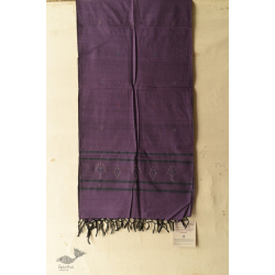 Tangaliya ~ Handwoven Cotton Stole ~ Purple 