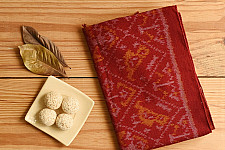 Vasant . वसंत ~ Woolen Patola Muffler - Maroon Narikunj