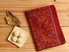 Vasant . वसंत ~ Woolen Patola Muffler - Maroon Narikunj