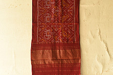 Vasant . वसंत ~ Woolen Patola Muffler - Maroon Narikunj