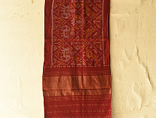 Vasant . वसंत ~ Woolen Patola Muffler - Maroon Narikunj
