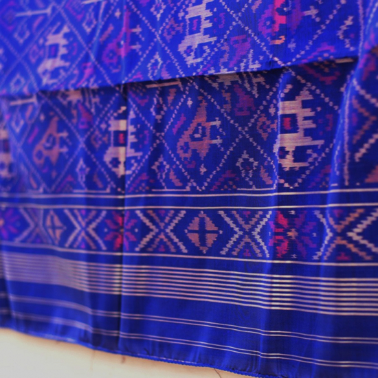 shop pure silk patola ikat Dark Blue dupatta