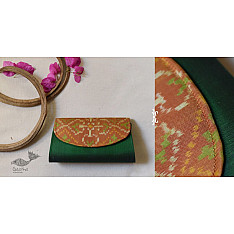A pocket full of joy ~ Patola Clutch Purse - Green & Golden