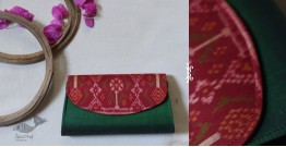 A pocket full of joy ~ Patola Clutch Purse - Green & Red 