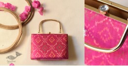 A pocket full of joy ~ Patola Purse with Handle - Pink