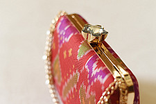 A pocket full of joy ~ Patola Clutch Purse / Sling Bag - Red & Green