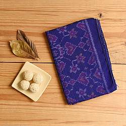 Vasant . वसंत ~ Woolen Patola Muffler ~ Blue Traditional