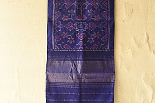 Vasant . वसंत ~ Woolen Patola Muffler ~ Blue Traditional